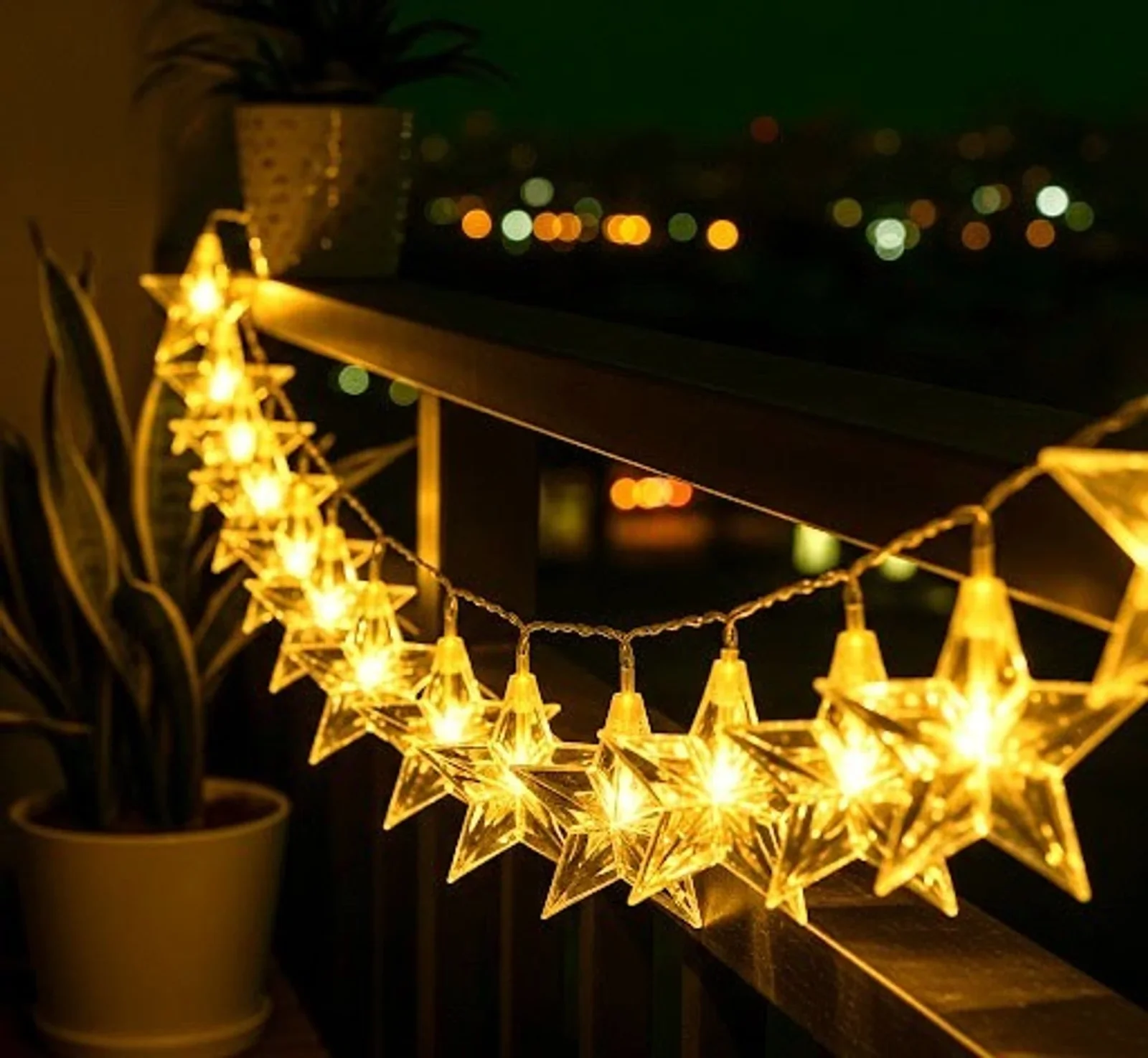 Antoj 14 LEDs 4 m Yellow Steady Star Rice Lights (Pack of 1)