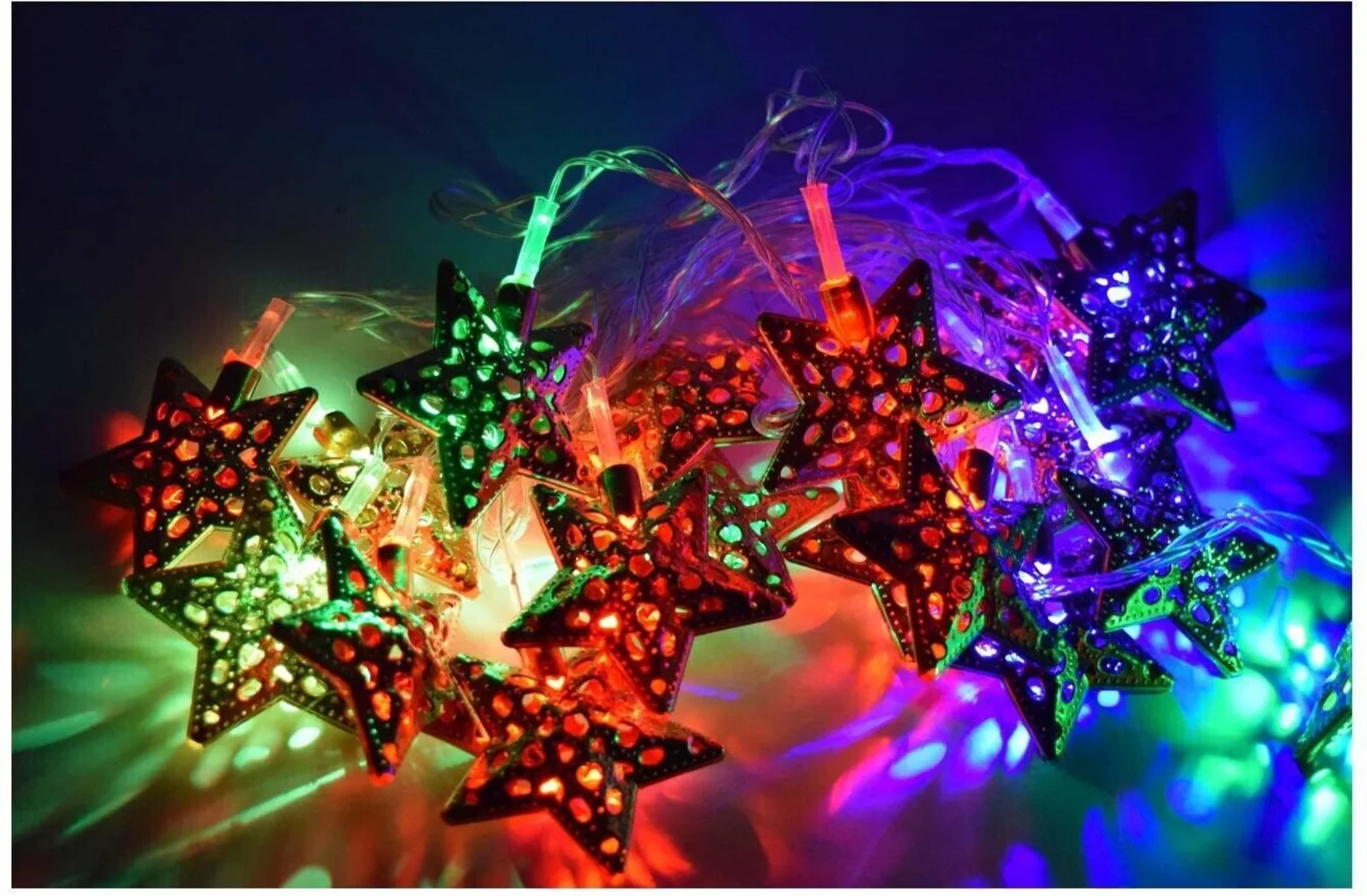 Home Delight 16 LEDs 3.18 m Multicolor Flickering Star Rice Lights (Pack of 1)