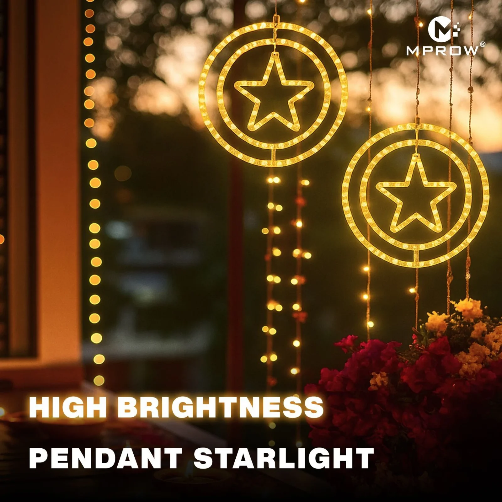 MPROW 50 LEDs 0.3 m Yellow Flickering Star Rice Lights (Pack of 1)